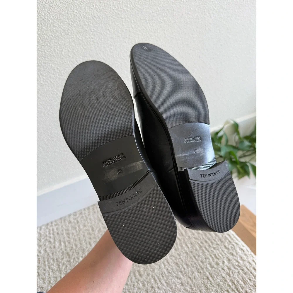 Ten Points SWEDEN Chelsea Boots Women 9 Black Leather Cap Toe Ankle